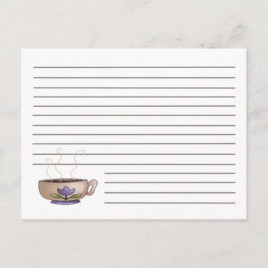 Cup of Coffee Recipe Card Briefkaart (Voorkant)