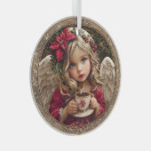 Cup of Comfort – Angel of Winter Peace Glas Ornament (Voorkant Rechts)