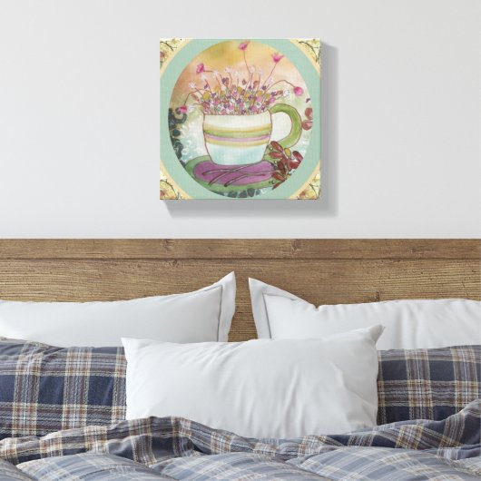 Cup of Flowers-2 Canvas (Insitu (Slaapkamer))
