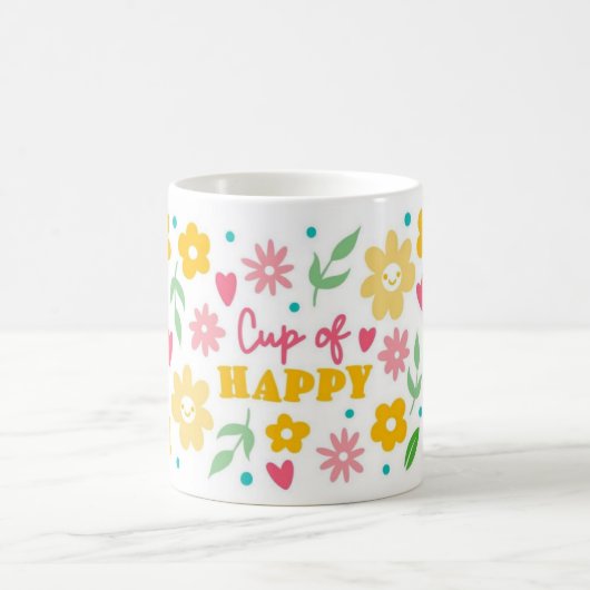 Cup of Happy Floral Coffee Mug Koffiemok (Center)
