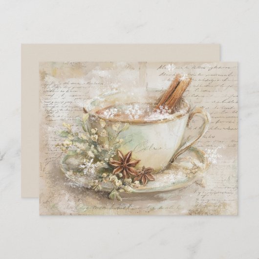 Cup of hot chocolate feestdagenkaart (Voorkant / Achterkant)