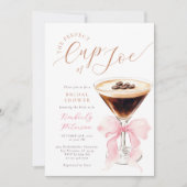 Cup of Joe Coquette Bridal Shower Invitation Kaart (Voorkant)