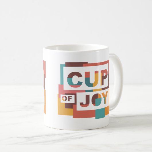 "Cup of Joy" Kleurenblok Kleur Koffie Mok (Voorkant rechts)