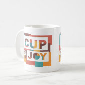 "Cup of Joy" Kleurenblok Kleur Koffie Mok (Voorkant links)