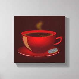 Cup_of_tea_Vector_Clipart TEA COFFEE Red Mok Canvas Afdruk