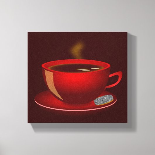 Cup_of_tea_Vector_Clipart TEA COFFEE Red Mok Canvas Afdruk (Voorkant)