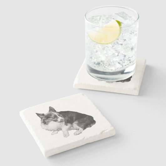 Cup Perch, Foxy Friend Stenen Onderzetter (Zijkant)