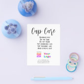 Cup verzorgingsinstructies voeg bedrijfsnaam toe l flyer (Enkel)