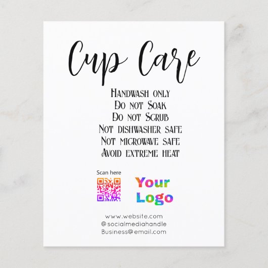 Cup verzorgingsinstructies voeg bedrijfsnaam toe l flyer (Voorkant)