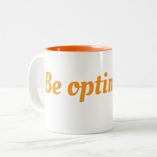 Cup Wees optimistisch Tweekleurige Koffiemok (Voorkant links)