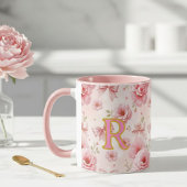 Cup with initial, Romantic cup, mug for her Mok