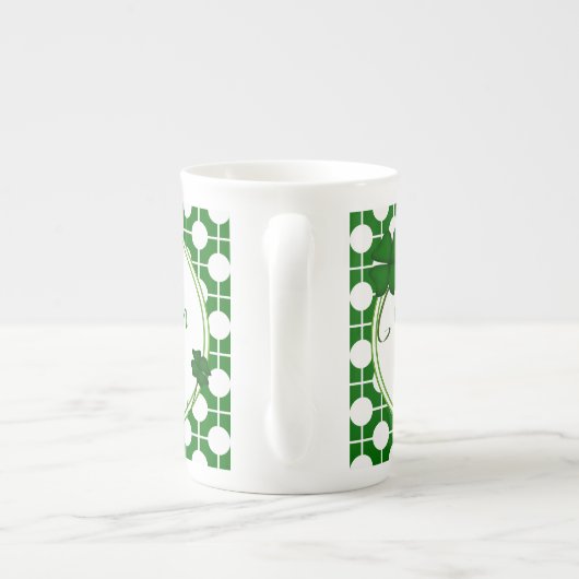 Cupan Tae Gaelic Shamrock Bone China Mok (Achterkant)