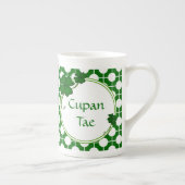 Cupan Tae Gaelic Shamrock Bone China Mok (Rechts)
