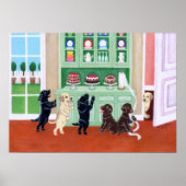 Cupboard Labrador Puppies Art Print (Voorkant)