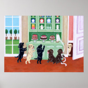 Cupboard Labrador Puppies Art Print