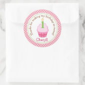 Cupcake 1e Verjaardag Dank u Stickers (roze) (Tas)