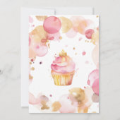 Cupcake 1e verjaardag uitnodiging meisjes (Achterkant)