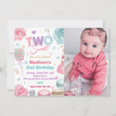 Cupcake 2e verjaardagsfeestje Twee lief Snoep Kaart (Voorkant)