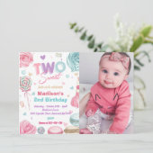 Cupcake 2e verjaardagsfeestje Twee lief Snoep Kaart (Staand voorkant)