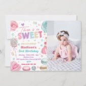 Cupcake 3e verjaardagsfeestje drie ooit is zo lief kaart (Voorkant)