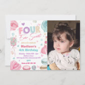 Cupcake 4e verjaardagsfeestje vier ooit zo lief kaart (Voorkant)