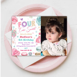 Cupcake 4e verjaardagsfeestje vier ooit zo lief kaart