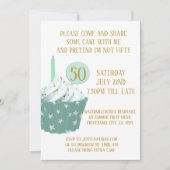 Cupcake 50th Birthday Party Invitation Kaart (Voorkant)