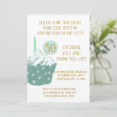 Cupcake 50th Birthday Party Invitation Kaart (Staand voorkant)