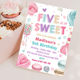 Cupcake 5e verjaardagsfeestje Vijf is zo lief Snoe Kaart