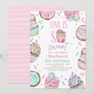 Cupcake 5e verjaardagsfeestje Vijf is zo lief Snoe Kaart