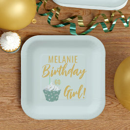 Cupcake 60th Birthday Girl Party Paper Bord