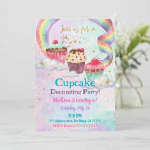 Cupcake 6de verjaardagsfeestje Zoete Snoepfeest Kaart