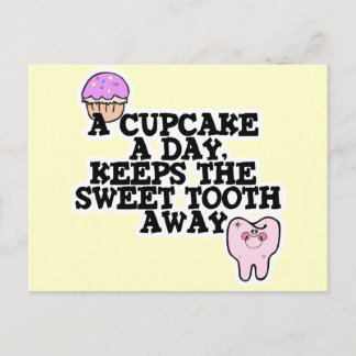 Cupcake A Day Sweet Tooth Away Briefkaart