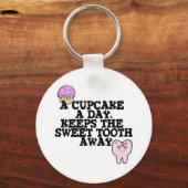 Cupcake A Day Sweet Tooth Away Sleutelhanger (Voorkant)