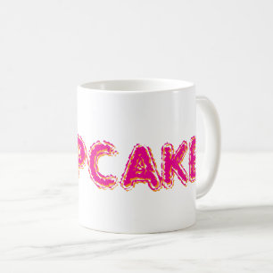 Cupcake Aangepaste Roze Tekst Koffiemok