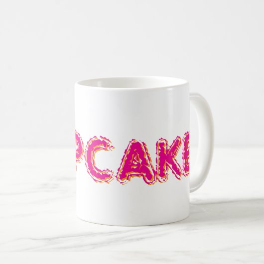 Cupcake Aangepaste Roze Tekst Koffiemok (Voorkant rechts)
