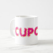 Cupcake Aangepaste Roze Tekst Koffiemok (Voorkant links)