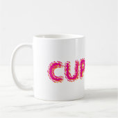Cupcake Aangepaste Roze Tekst Koffiemok (Links)