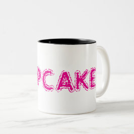 Cupcake Aangepaste Roze Tekst Tweekleurige Koffiemok
