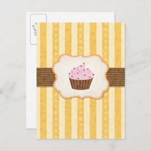 Cupcake Achtergrond Briefkaart (Voorkant / Achterkant)