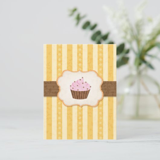 Cupcake Achtergrond Briefkaart (Staand voorkant)