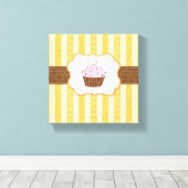 Cupcake Achtergrond Canvas Afdruk (Insitu (Houten vloer))