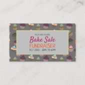 Cupcake Achtergrond, Charity Bake Sale Event Adver Visitekaartje (Voorkant)