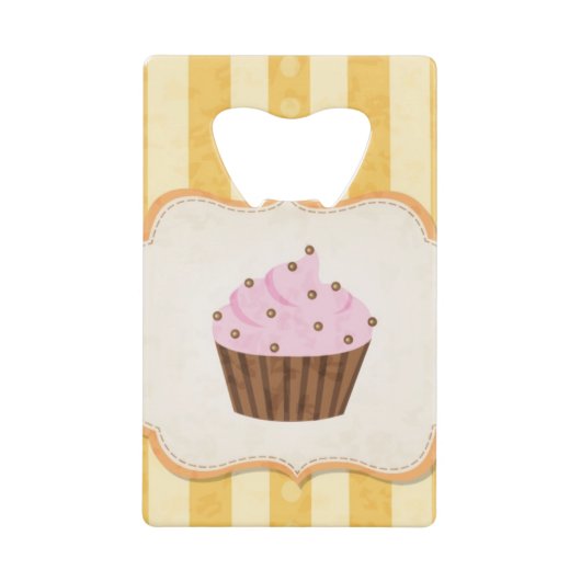 Cupcake Achtergrond Creditkaart Flessenopener (Voorkant)