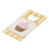 Cupcake Achtergrond Creditkaart Flessenopener (Voorkant Gekanteld)