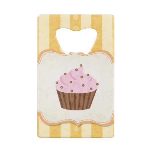 Cupcake Achtergrond Creditkaart Flessenopener (Achterkant)