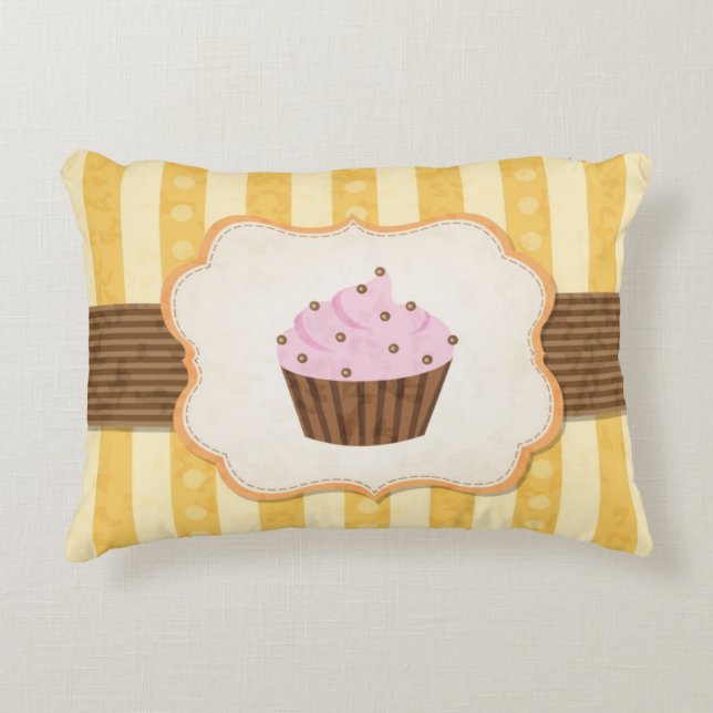  Cupcake Achtergrond Decoratief Kussen (Voorkant)