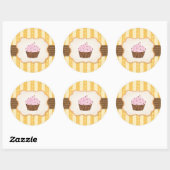 Cupcake Achtergrond Ronde Sticker (Vel)
