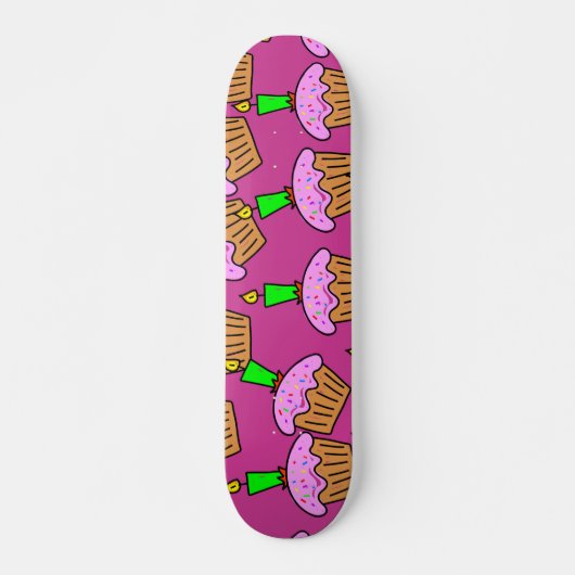 Cupcake-achtergrond Skateboard (Voorkant)