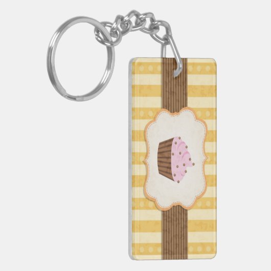  Cupcake Achtergrond Sleutelhanger (Voorkant Links)